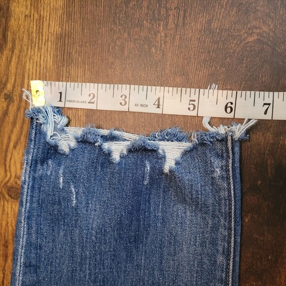 J Crew Jeans 27 P Slim Broken In Boyfriend Mid Rise Ripped Medium Light Wash - Picture 11 of 12